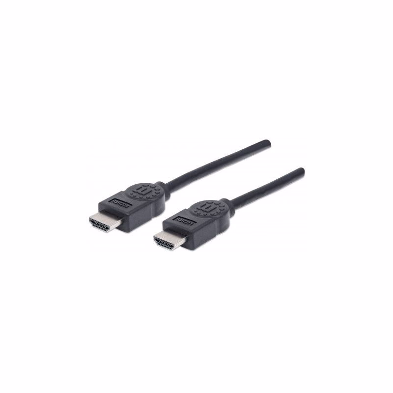 MANHATTAN kábel High Speed HDMI 4K, 3D, Male to Male, tienený, čierny, 1, 8m