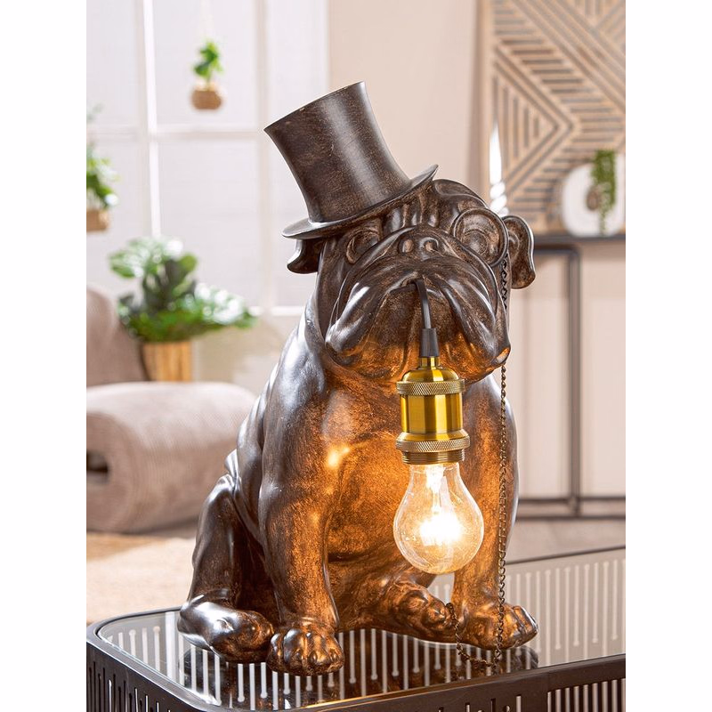Stolová lampa s valcom "Pug mit Monokel"