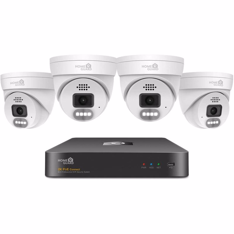 iGET HOMEGUARD HGNVK84804 - kamerový PoE set 2K NVR 8CH + 4x vonkajšia kamera so zvukom