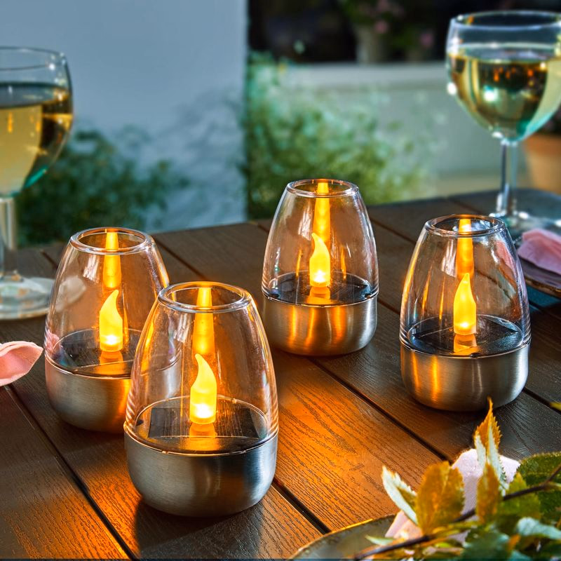 Solárna LED lampáš Design, 4 ks