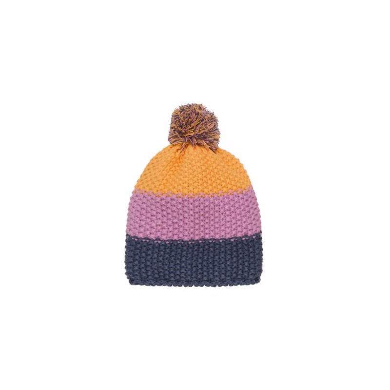 Dievčenská zimná čiapka COLOR KIDS Hat - Colorblock-741911.5214-Lilac chiffon