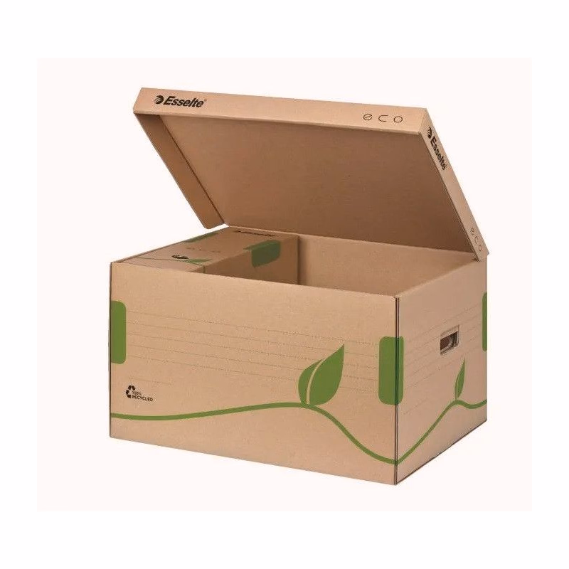 LEITZ Esselte ECO archivačný kontajner s vekom, na krabice 80/100 mm, hnedá