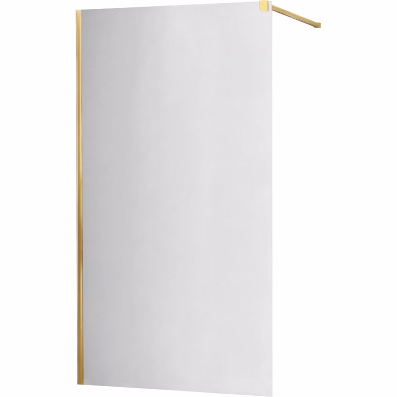 MEXEN/S - KIOTO Sprchová zástena WALK-IN 90x200 cm 8 mm, zlatá, zrkadlové sklo 800-090-101-50-50