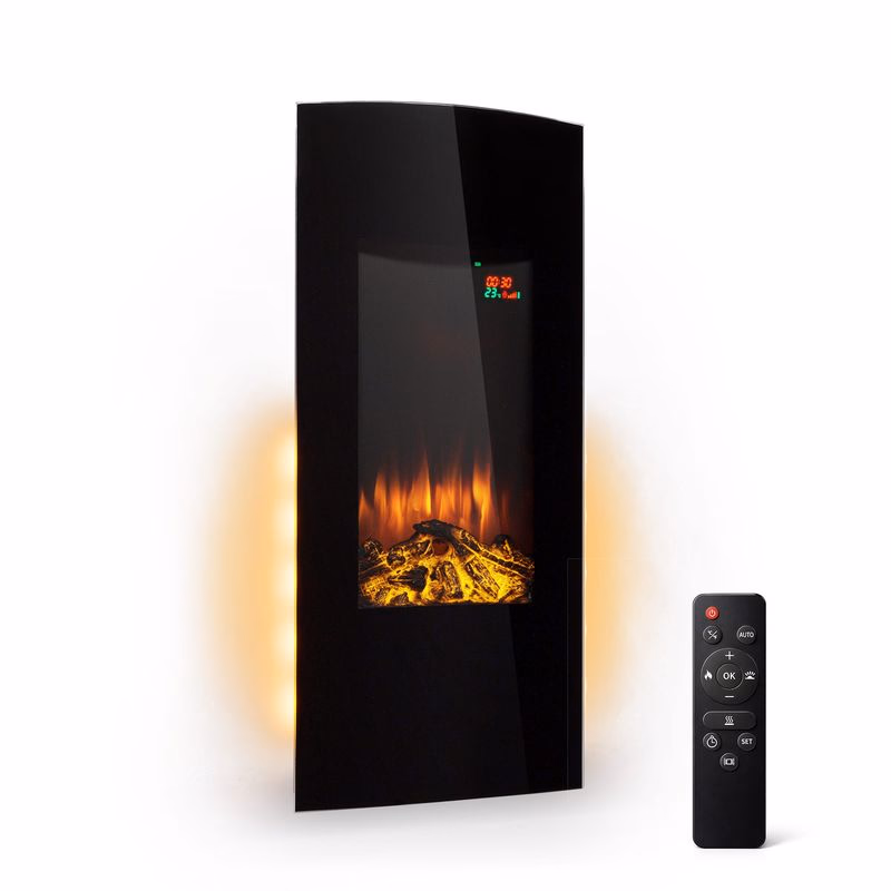 Klarstein Lamington, elektrický krb, 2000 W, LED plameň, teplovzdušný ohrievač, časovač, osvetlenie