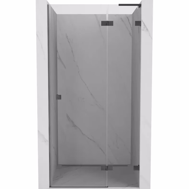 MEXEN/S - Lunar L sprchové dvere krídlové pravé 75, transparent, grafit kartáčovaná 834L-075-000-66-00-P