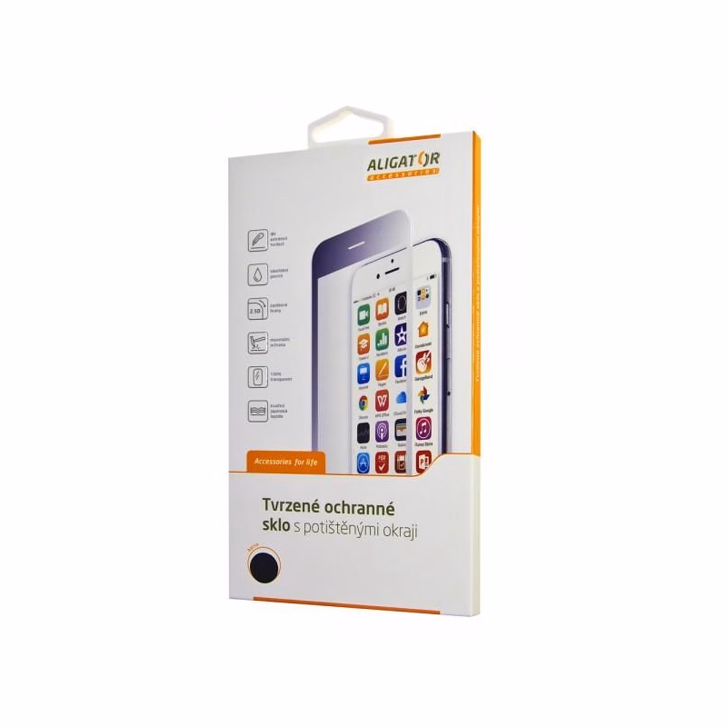Aligator ochranné sklo GLASS PRINT iPhone 7 Plus/8 Plus čierna