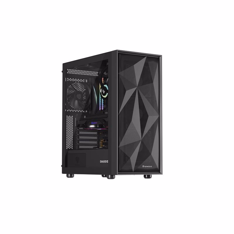 Počítačová skriňa Genesis DIAXID 605F/Midi Tower/Transpar./Čierna