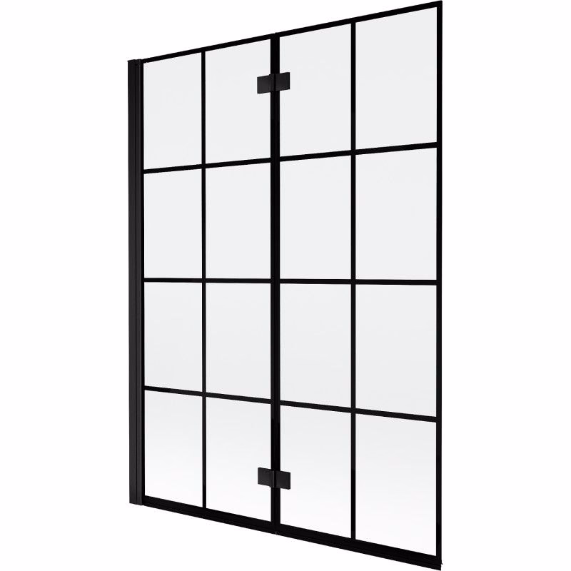 MEXEN - MIST vaňová zástena 130x150 cm 6mm 2-s, čierna, dekor, ľavá 8A9-130-002-70-77-L