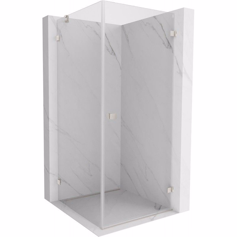 MEXEN/S - Lunar-B sprchovací kút dvere krídlové pravá 70 x 70, transparent, nikel kartáčovaný 832-070-070-97-00-P