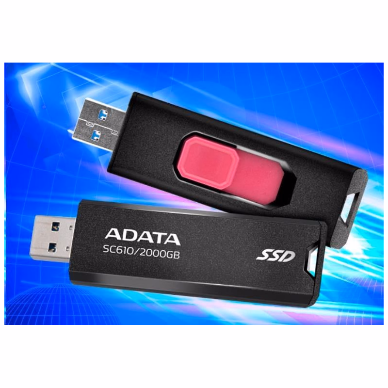 ADATA Externý SSD 1TB SC610, USB-A 3.2, čierna
