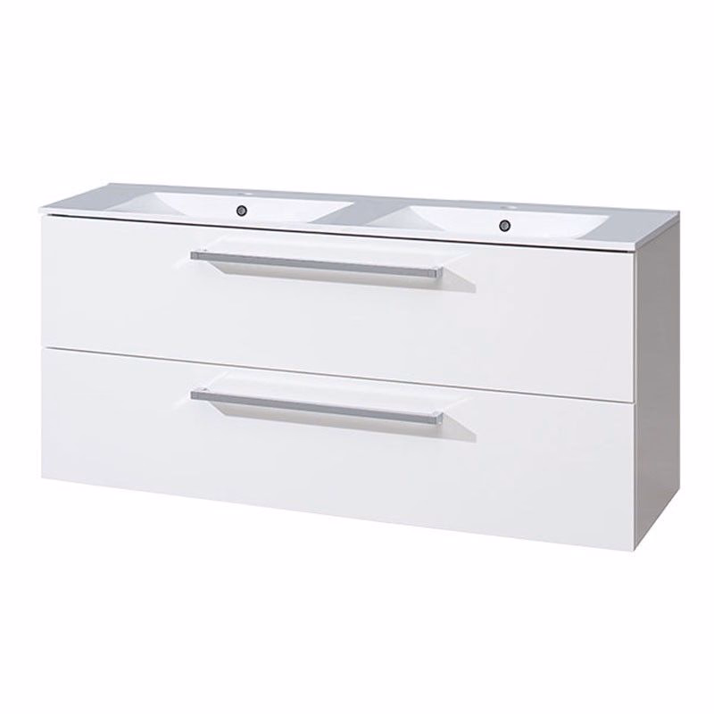 Mereo Bino, kúpeľňová skrinka s keramickým umývadlom 121 cm, biela CN663