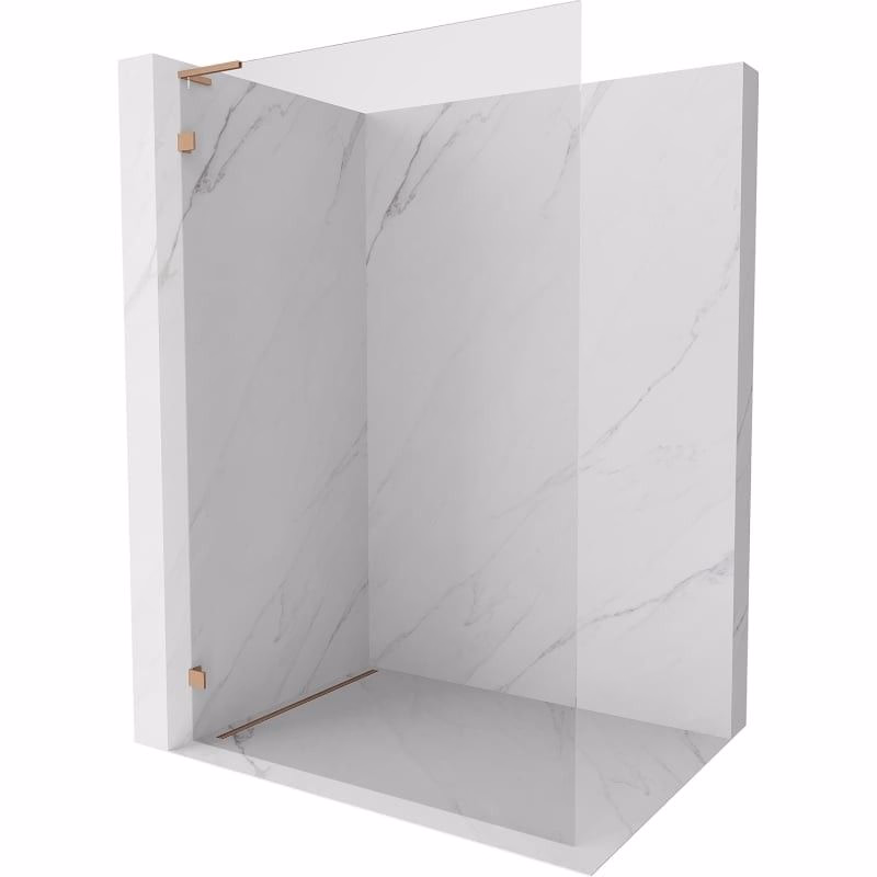 MEXEN/S - Lunar L Sprchová zástena WALK-IN ľavá 90 x 200, transparent 8 mm, meď kartáčovaná 830L-090-000-65-00-L