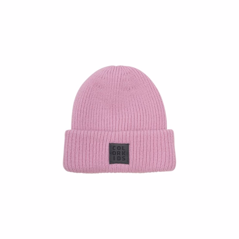 Dievčenská zimná čiapka COLOR KIDS Beanie W. Wool-4213-Bonbon