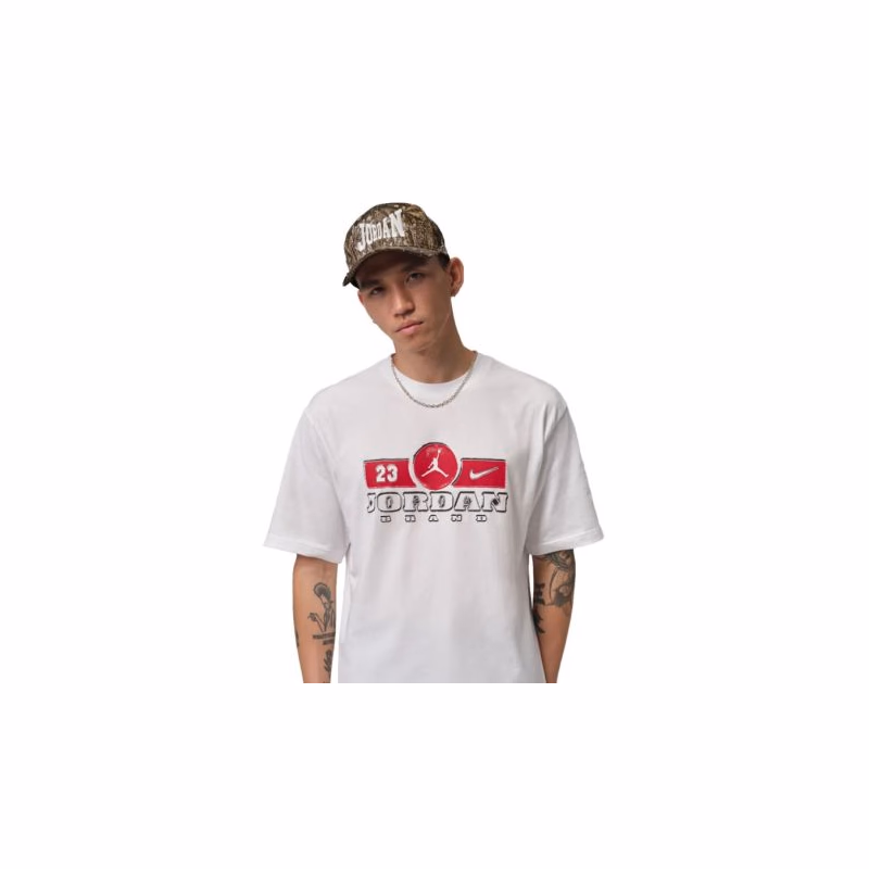 Pánske tričko s krátkym rukávom NIKE M JORDAN BRK STEEL GFX SS CREW-White