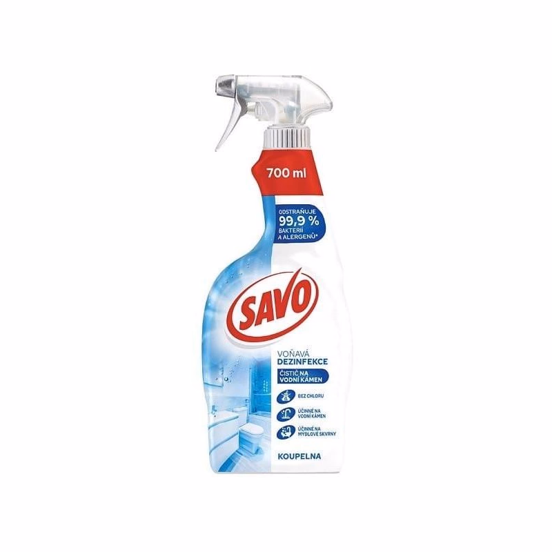 Čistič kúpeľňa dezinfekcia vodný kameň Savo 700ml