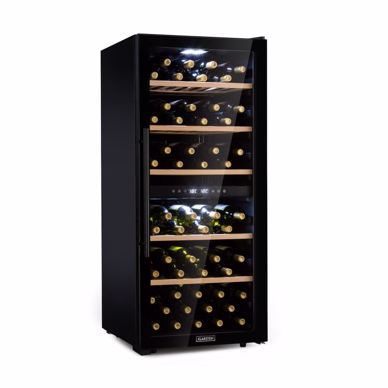 Klarstein Barossa 102D, vinotéka, 2 zóny, 102 fliaš, dotykový LED displej, čierna