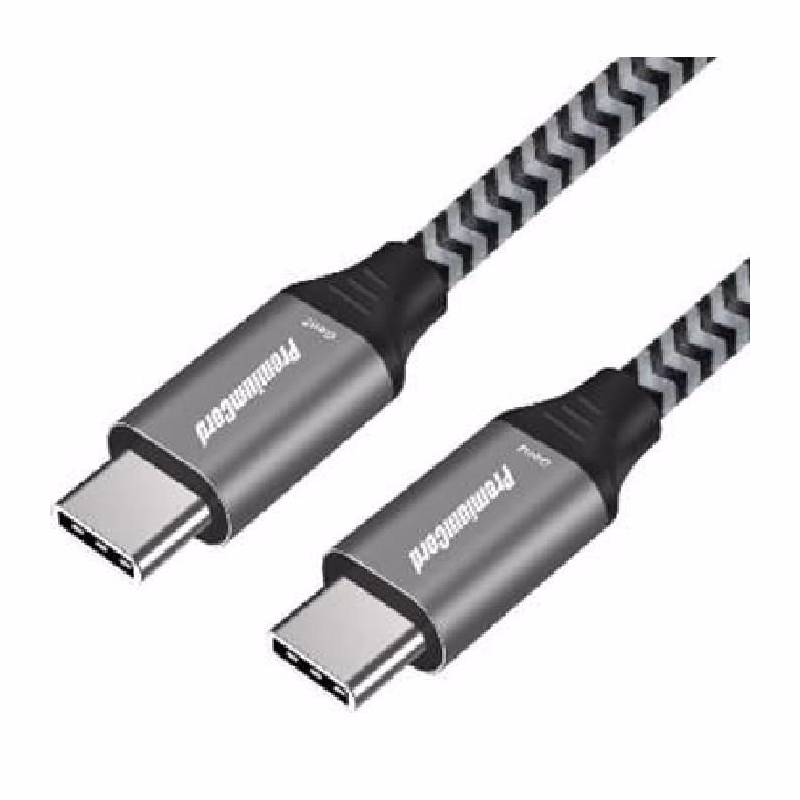 PremiumCord Kábel USB 3.2 Gen 1 USB-C male - USB-C male, bavlnený oplet, 2m