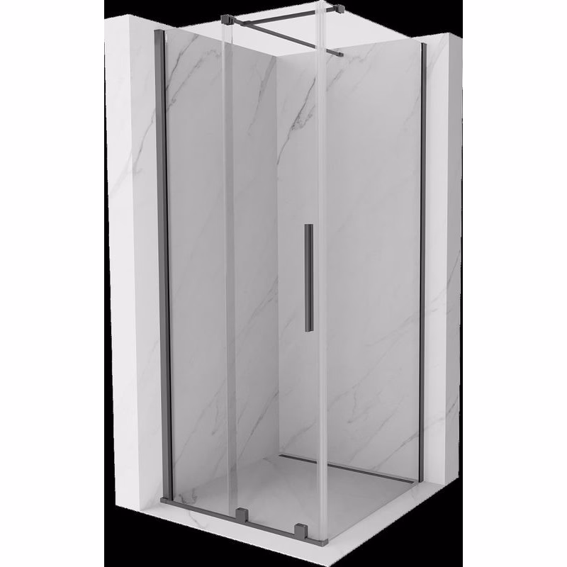 MEXEN/S - Velár sprchovací kút, posuvné dvere 90 x 90, transparent, grafit metal 871-090-090-01-95
