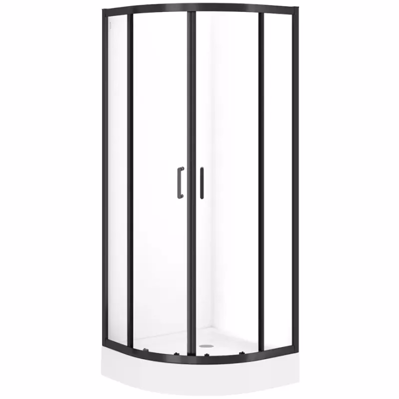 Sprchový kút polkruhový Brasco 80x80x190 black S168-003
