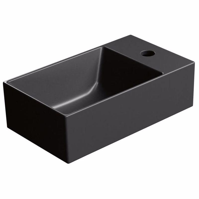 GSI - KUBE X keramické umývadlo 40x23cm, pravé/ľavé,  čierna mat 9484126