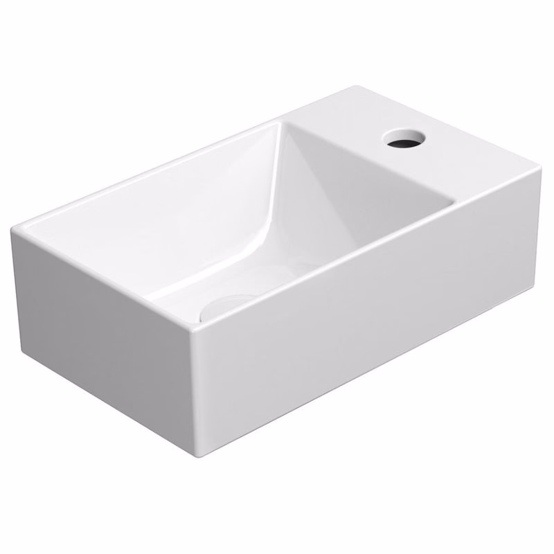 GSI - KUBE X keramické umývadlo 40x23cm, pravé/ľavé, biela ExtraGlaze 9484111