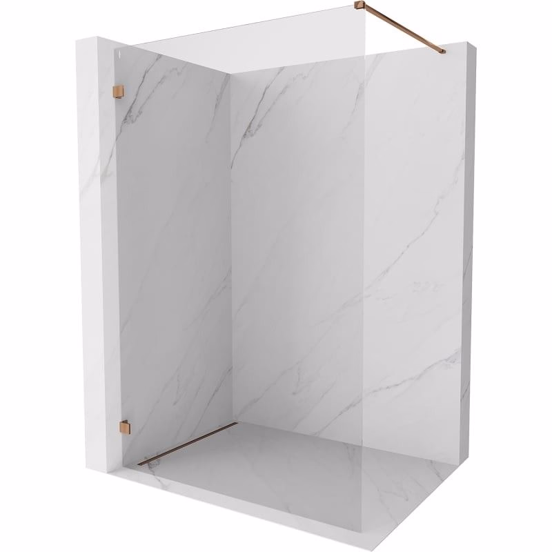 MEXEN/S - Lunar Sprchová zástena WALK-IN ľavá 110 x 200, transparent 8 mm, ružové zlato 830-110-000-60-00-L