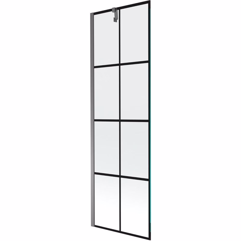 MEXEN/S - Next vaňová zástena FIX 60 x 150, čierna vzor, grafit metal 895-060-000-00-77-95