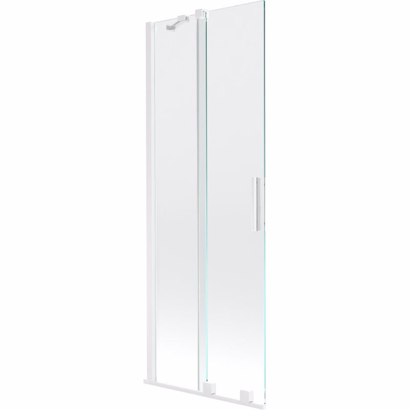 MEXEN/S - Velar Dvojkrídlová posuvná vaňová zástena 75 x 150, transparent, biela 896-075-000-01-20