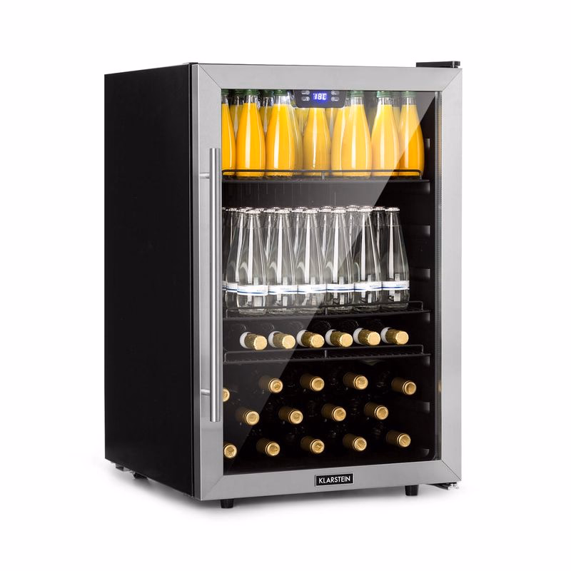 Klarstein Beersafe 5XL, chladnička, 147 l, 3 police, panoramatické sklenené dvere, nehrdzavejúca oceľ