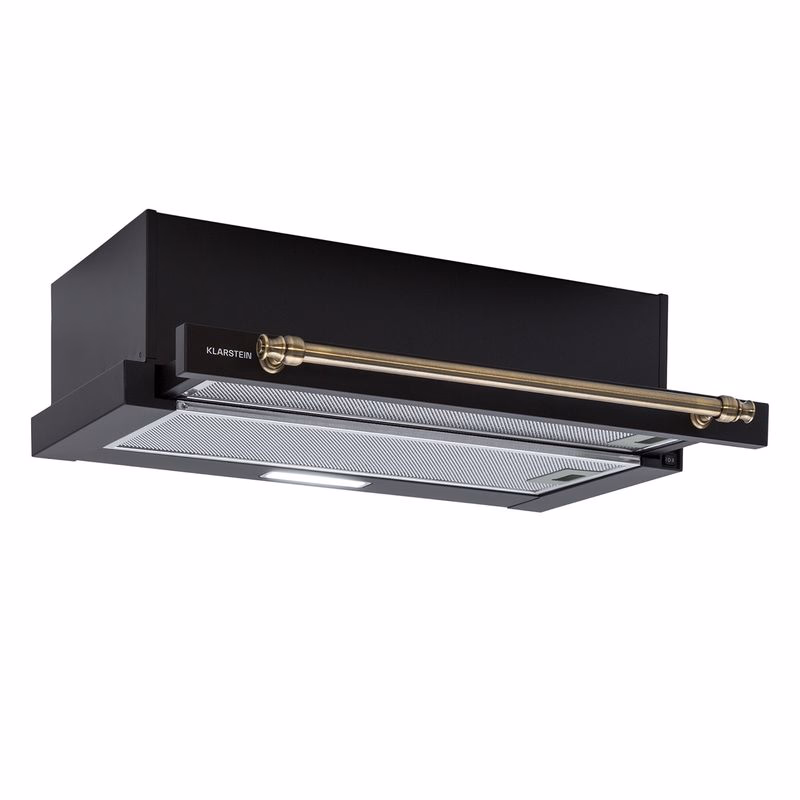 Klarstein Vilhelmine 60 Retro, digestor, 60 cm, vstavaný, 320 m³/h, B, LED, čierny