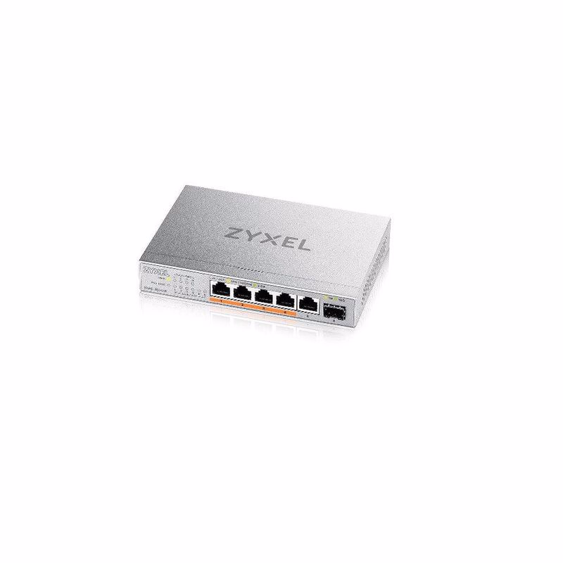 Zyxel XMG-105HP 5 Porty 2,5G + 1 SFP+, 4 porty 70W PoE++ Desktop MultiGig unmanaged Switch