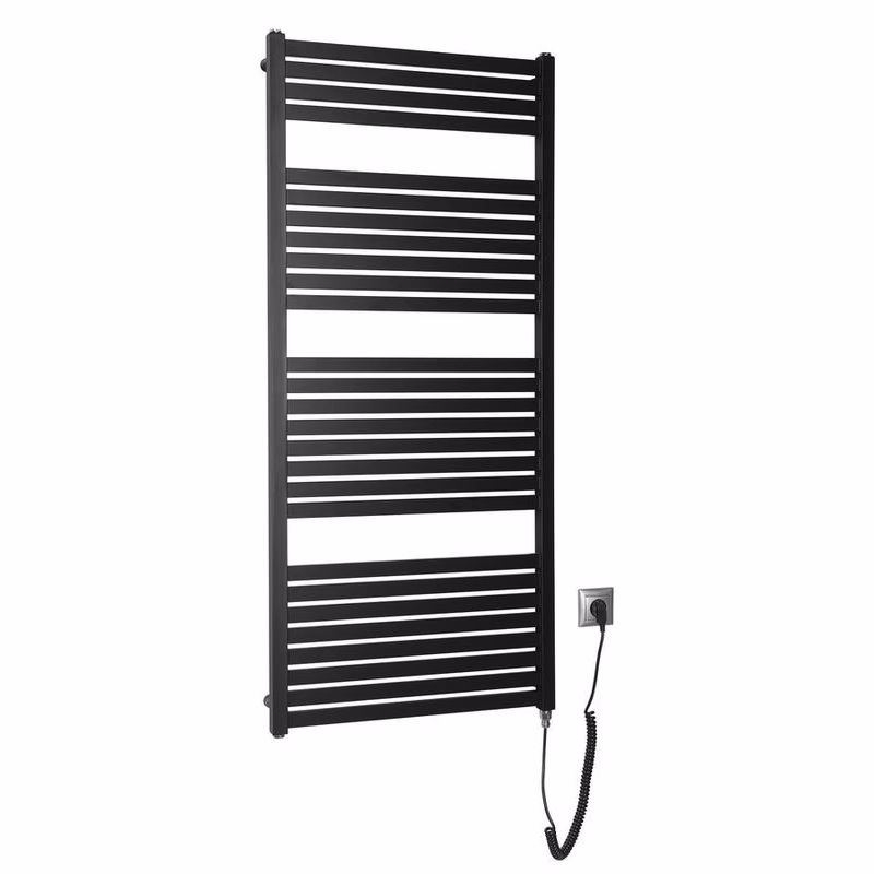 AQUALINE - TONDI-E elektrické vykurovacie teleso, rovné, 600x1330 600 W, čierna mat DE486T