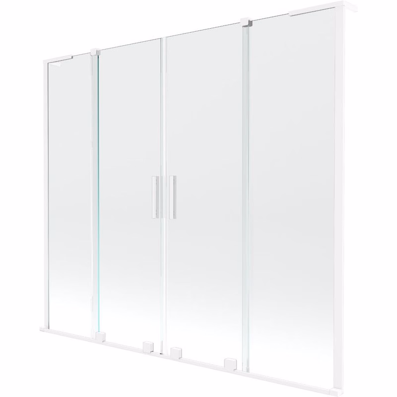 MEXEN/S - Velar L Duo dvojkrídlová posuvná vaňová zástena 180 x 150, transparent, biela 896-180-003-02-20