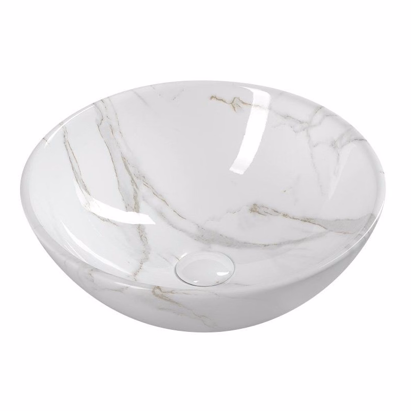 SAPHO - DALMA keramické umývadlo na dosku, priemer 42cm, carrara 117