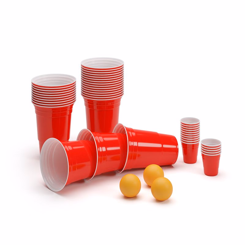 BeerCup Federer Ultimate Beer Pong párty balík, Red Cups, Shot Cups, vrátane loptičiek