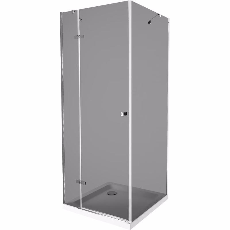 MEXEN/S - Roma sprchovací kút 100x100, grafit, chróm + biela vanička so sifónom 854-100-100-01-40-4010