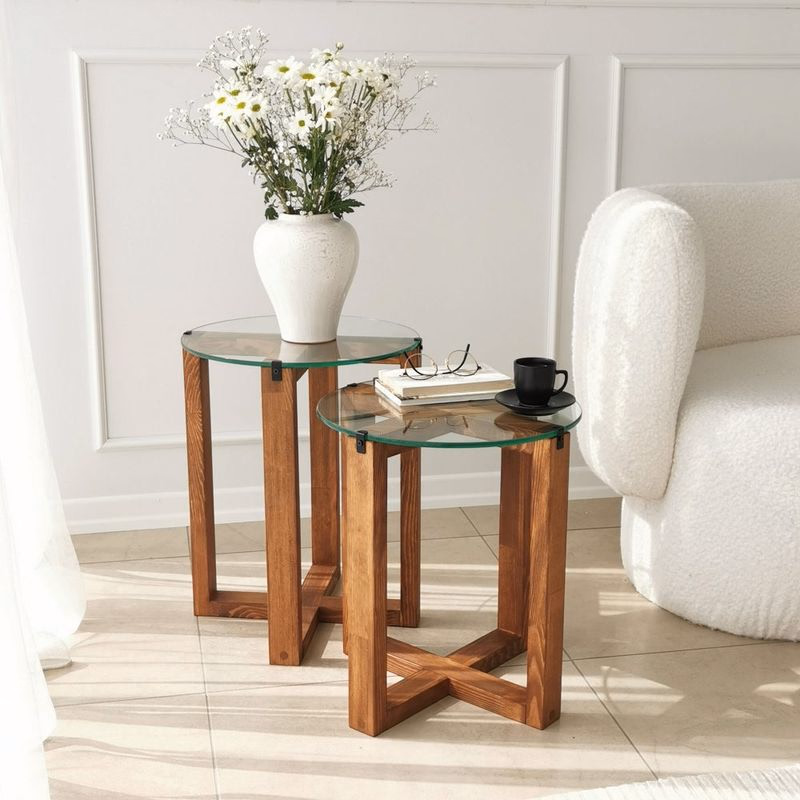 Sada odkladacích stolíkov (2 kusy) Amalfi - Walnut
