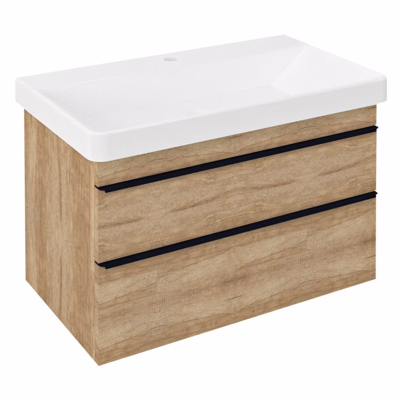 SAPHO - SITIA umývadlová skrinka 75,6x50x44,2cm, 2x zásuvka, dub Alabama SI080-2222