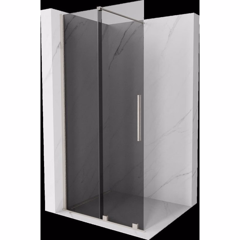 MEXEN/S - Velar Sprchová zástena posuvná Walk-in 110 x 200, grafit 8 mm, nikel kartáčovaná 871-110-000-43-97