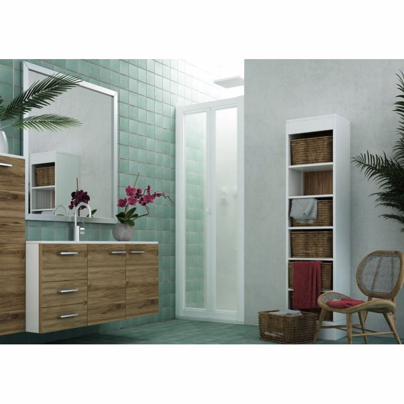 FORTE - Sprchová zástena DOMINO - Farba rámu zásteny - Plast biely, Rozmer A - 80, Smer zatváranie - Univerzálny Ľavé / Pravé, Výplň - Polystyrol 2,2 mm (acrilico), Výška - 185 BSDOM83P