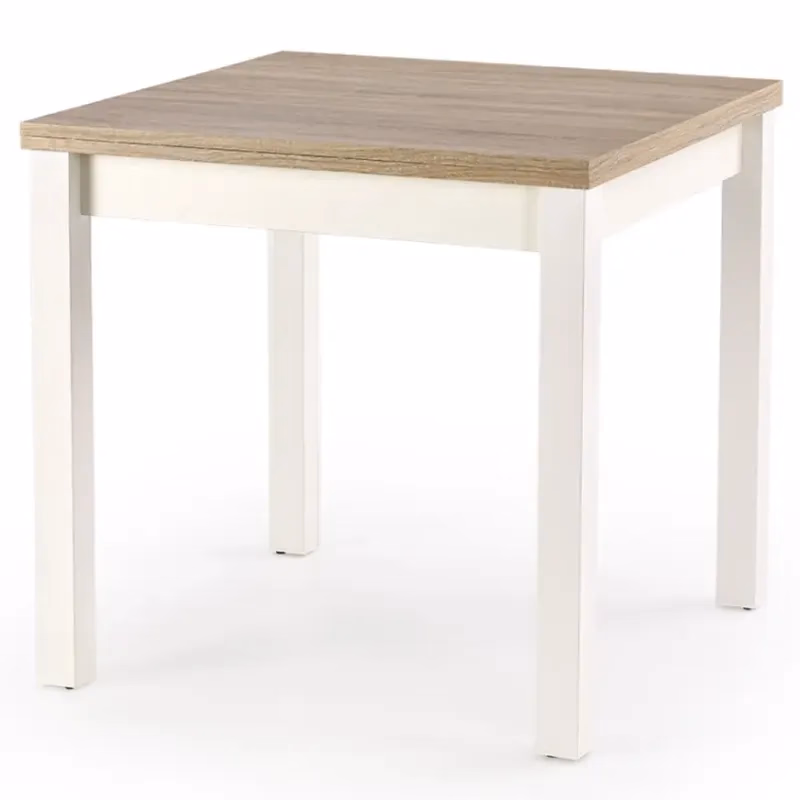 Rozkladací stôl Gracjan 80/160x80cm doska/ABS/MDF– Dub Sonoma/Biely