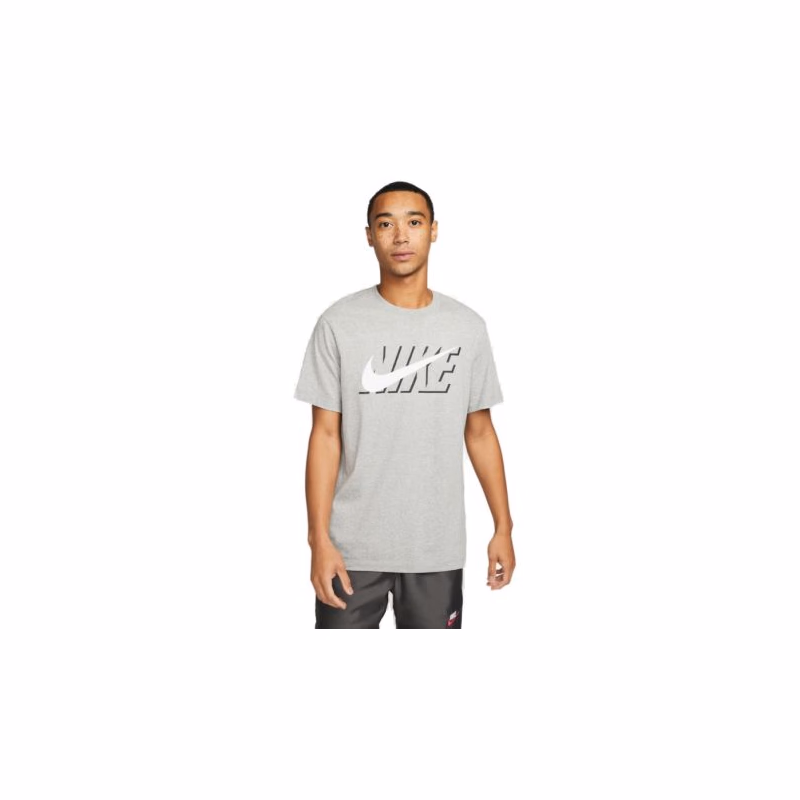 Pánske tričko s krátkym rukávom NIKE M NSW TEE SWOOSH BLOCK-063-Grey