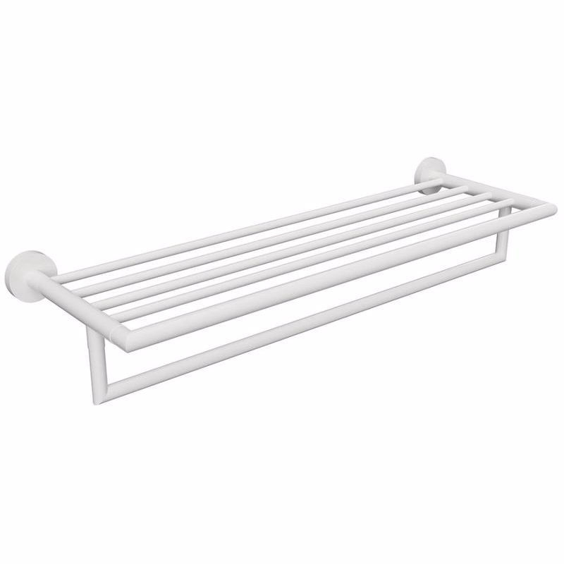 SAPHO - X-ROUND WHITE polička na uteráky s hrazdou 500, biela mat XR421W