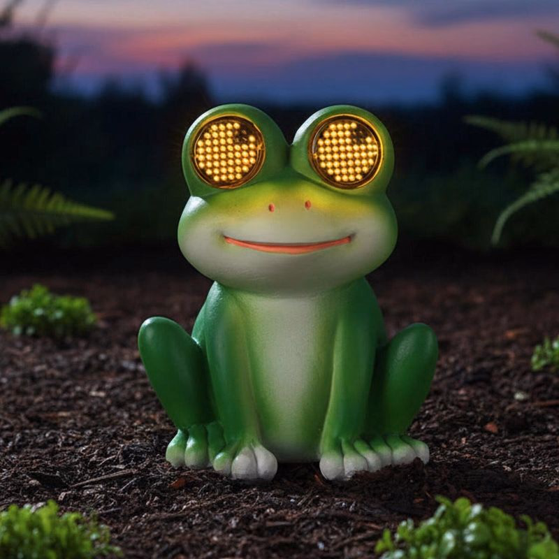 LED solárna záhradná socha žaby
