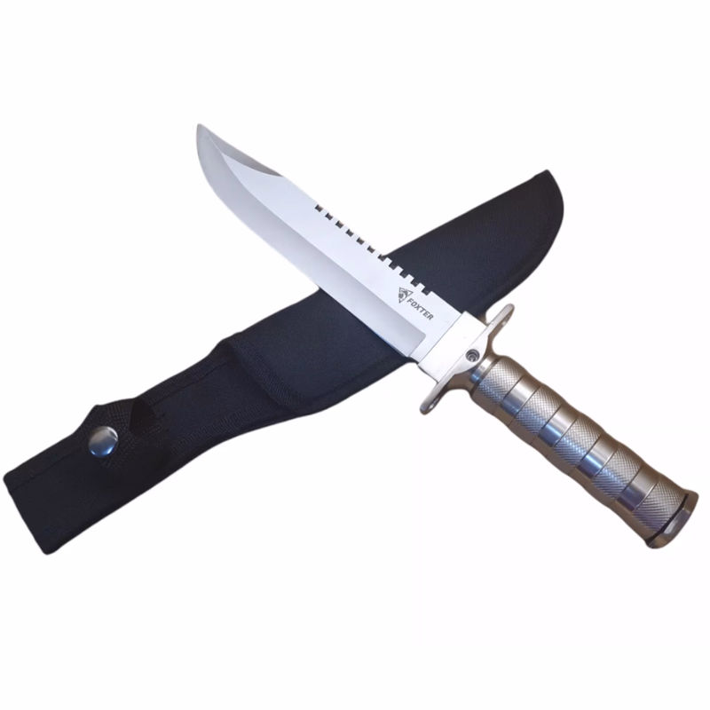 Taktický nôž MILITARY FINKA SURVIVAL 35 cm čierny/strieborný, Strieborná