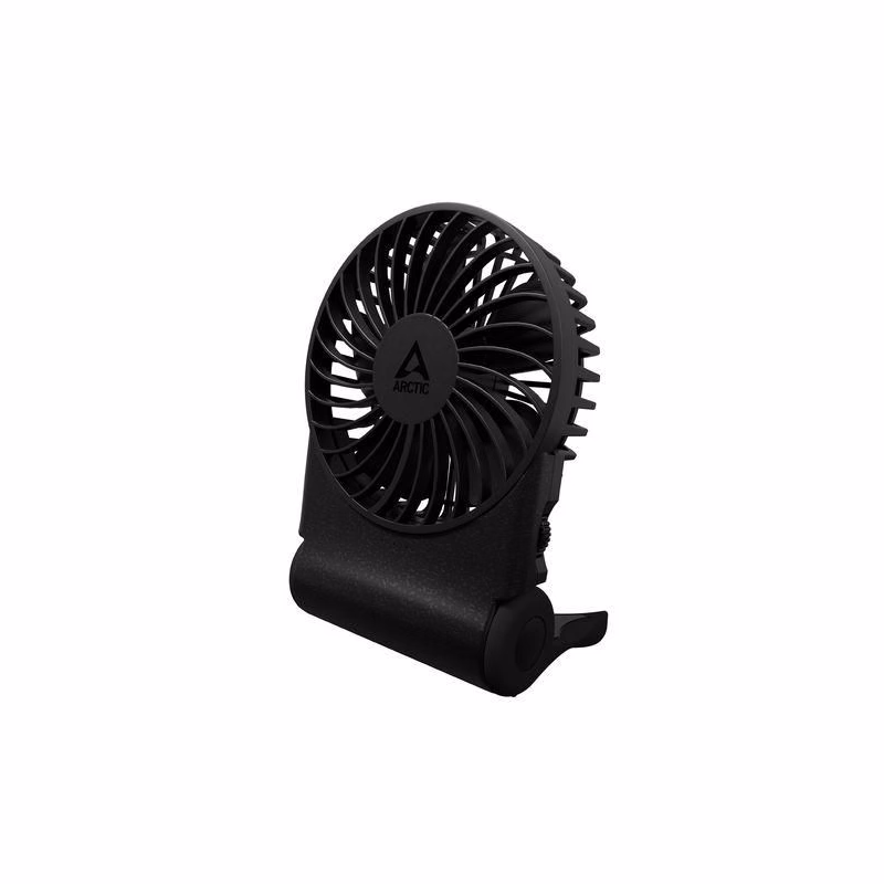 ARCTIC Summair 2Go (Black) - Rechargeable Pocket Fan with Stand (74 hodín battery life and variab