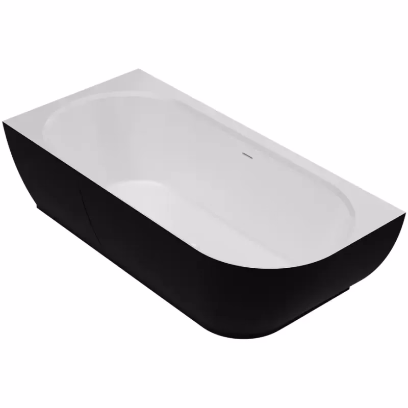 Vaňa Nelza 175x82 pravý konglomerát čierna/biela matná