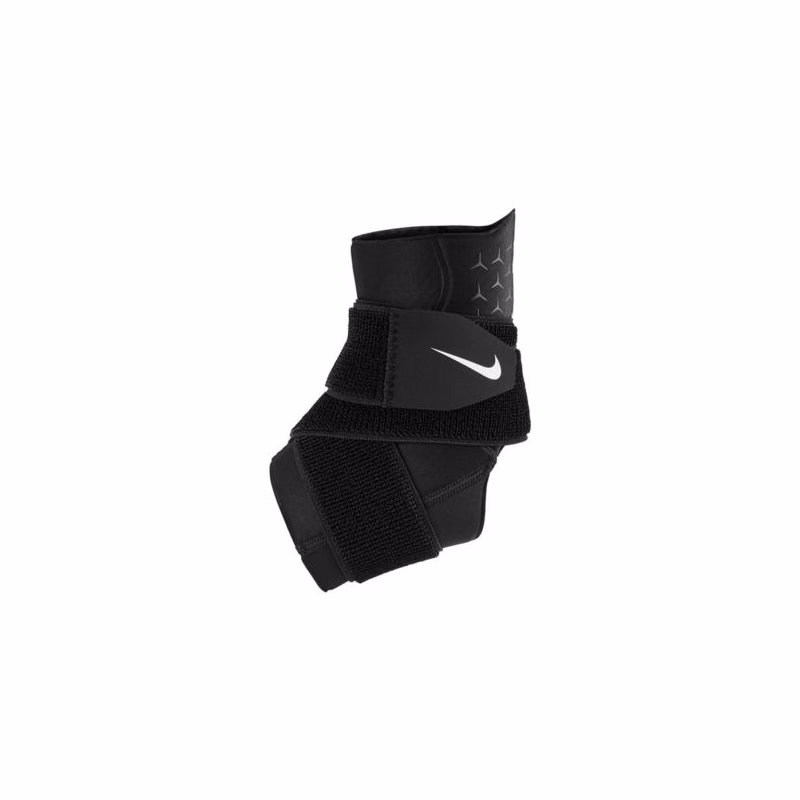 Fitness chránič NIKE PRO ANKLE SLEEVE WITH STRAP BLACK WHITE
