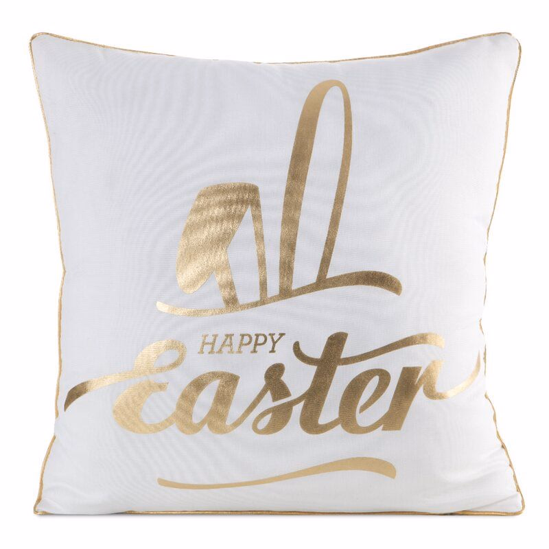 ArtFir Veľkonočná obliečka na vankúš EASTER 41 | biela/zlatá 45 x 45 cm