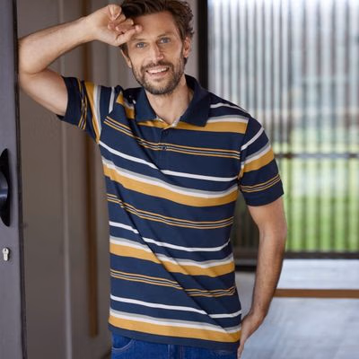 Pruhované polo tričko s krátkymi rukávmi